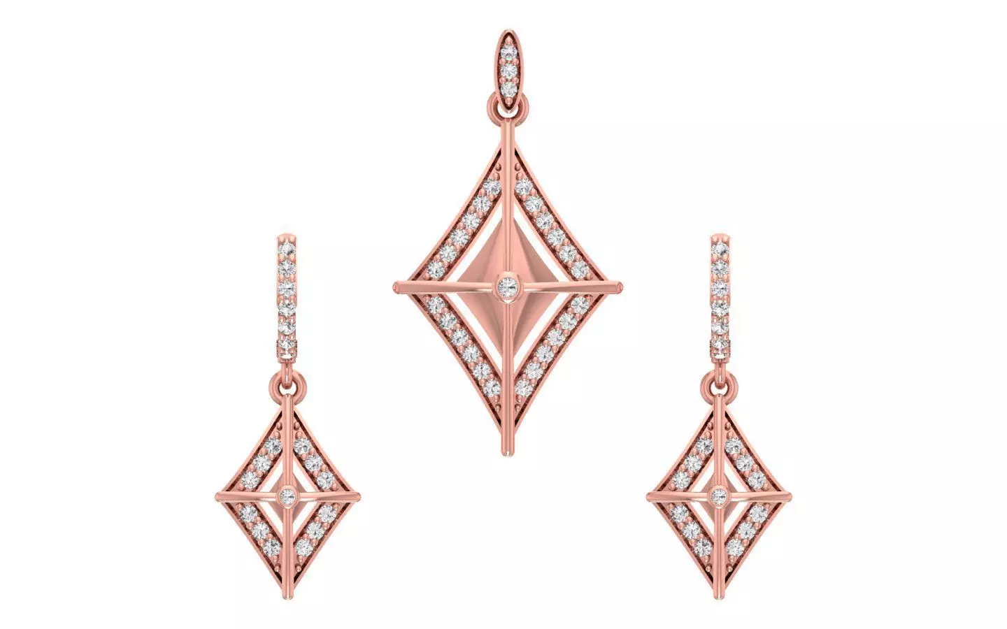 Women Earrings Pendants Sets 3dm STL OBJ FBX Renders Details 3D print model_0