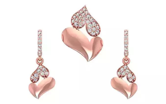 Women Earrings Pendants Sets 3dm STL OBJ FBX Renders Details 3D print model