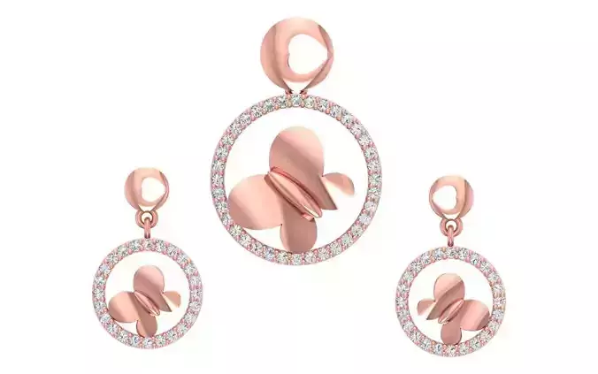 Women Earrings Pendants Sets 3dm STL OBJ FBX Renders Details 3D print model
