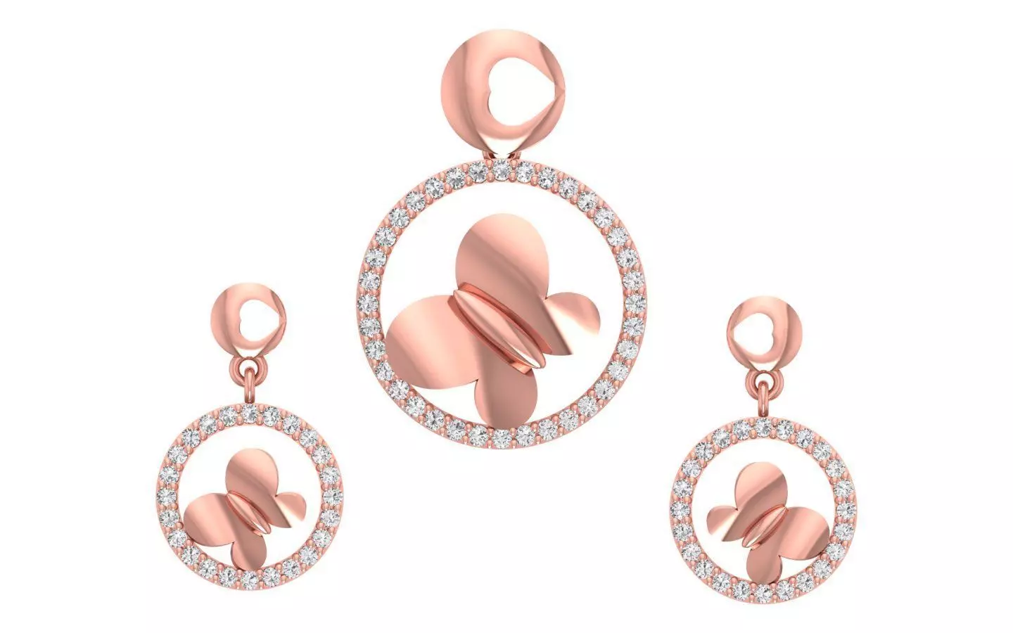 Women Earrings Pendants Sets 3dm STL OBJ FBX Renders Details 3D print model_0