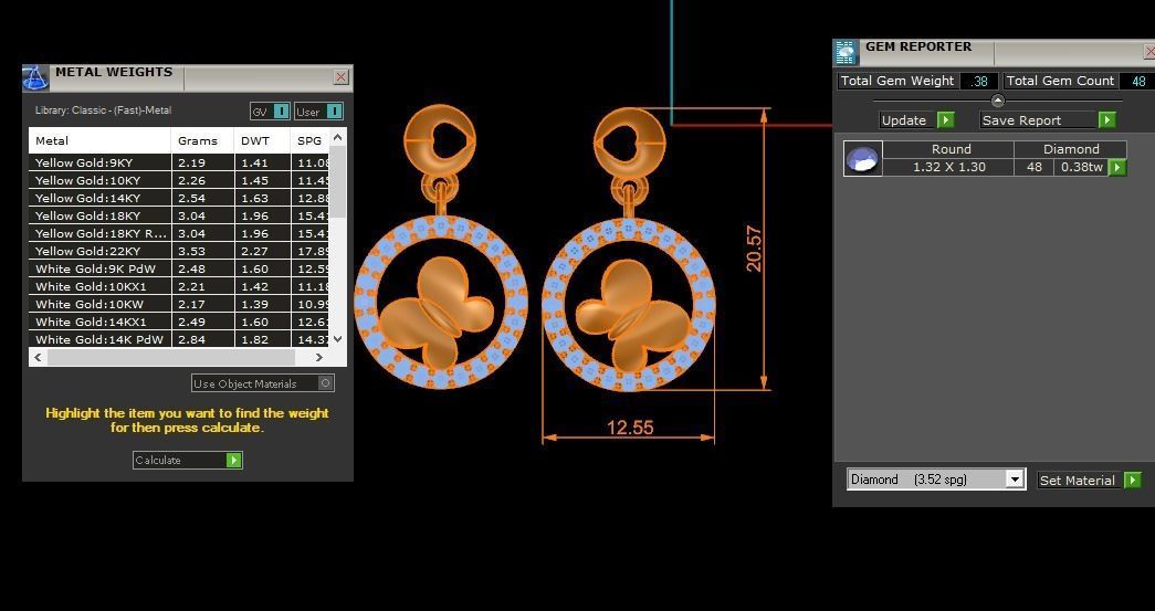 Women Earrings Pendants Sets 3dm STL OBJ FBX Renders Details 3D print model_8