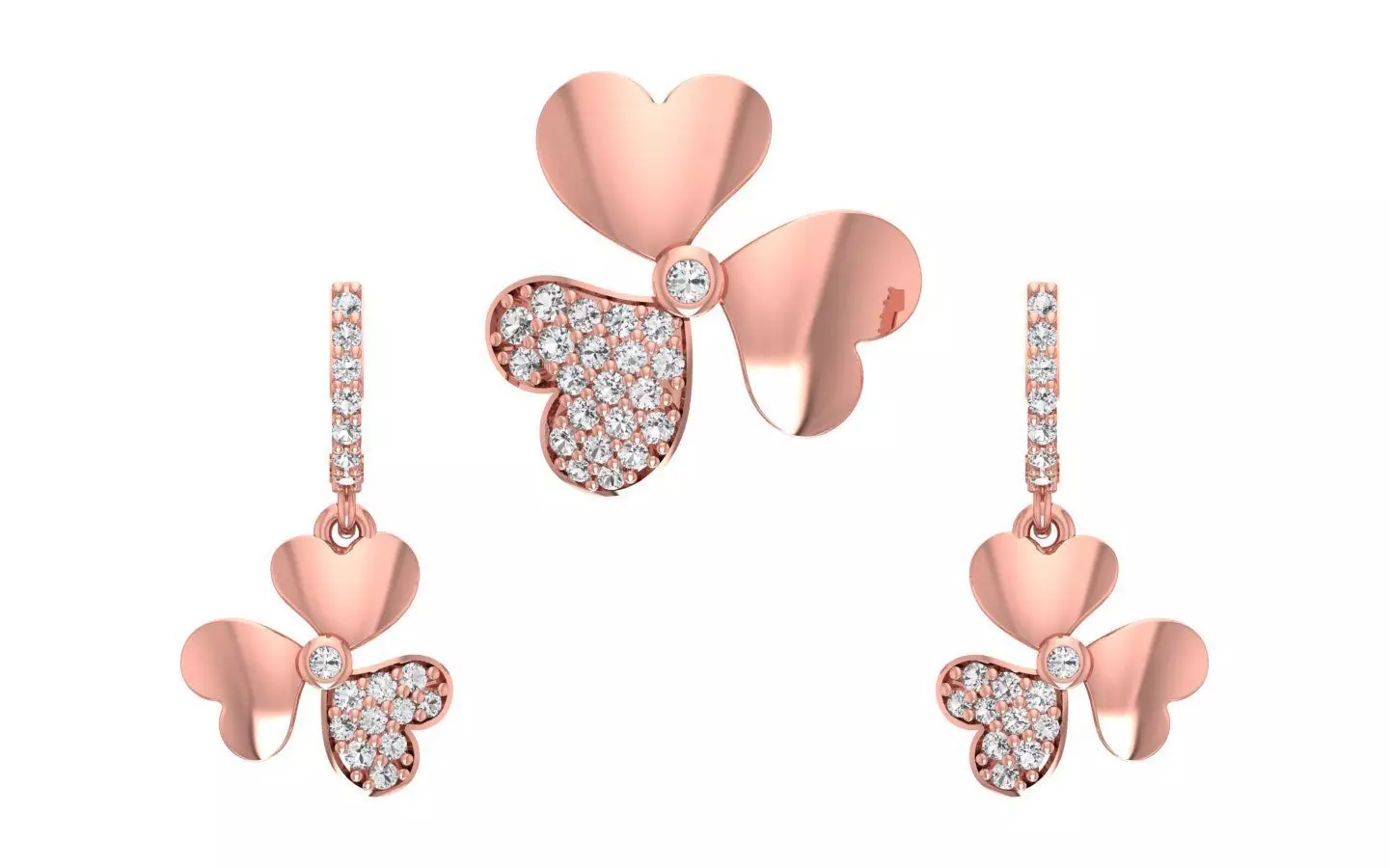 Women Earrings Pendants Sets 3dm STL OBJ FBX Renders Details 3D print model_0