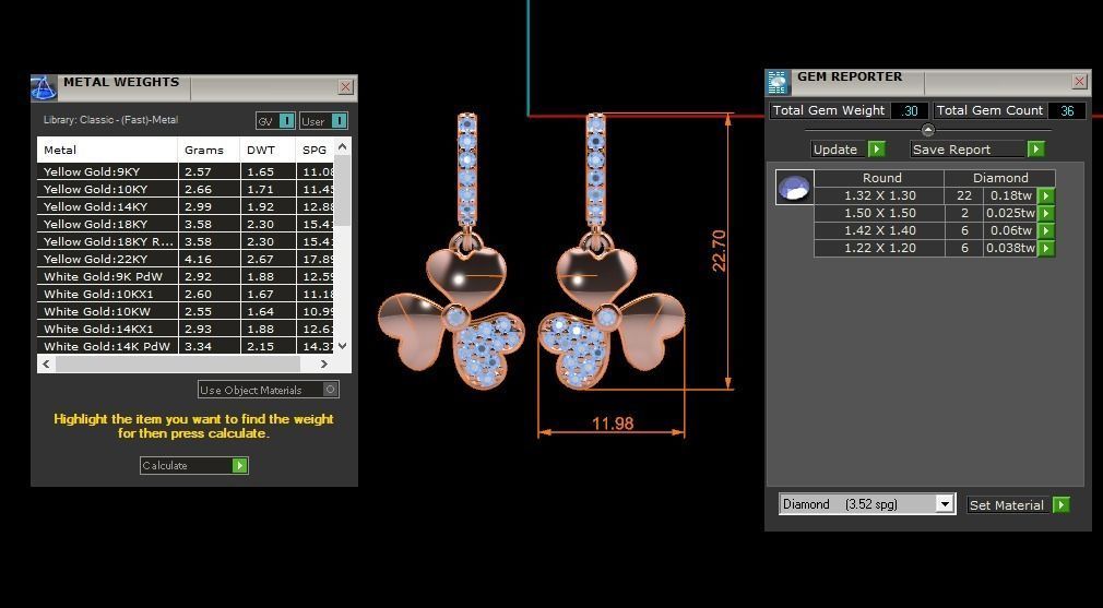 Women Earrings Pendants Sets 3dm STL OBJ FBX Renders Details 3D print model_8