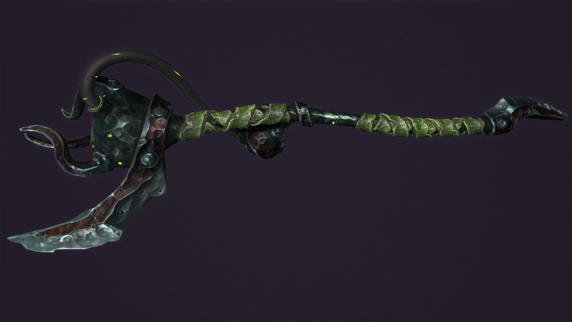 Brute staff Low-poly 3D model_6