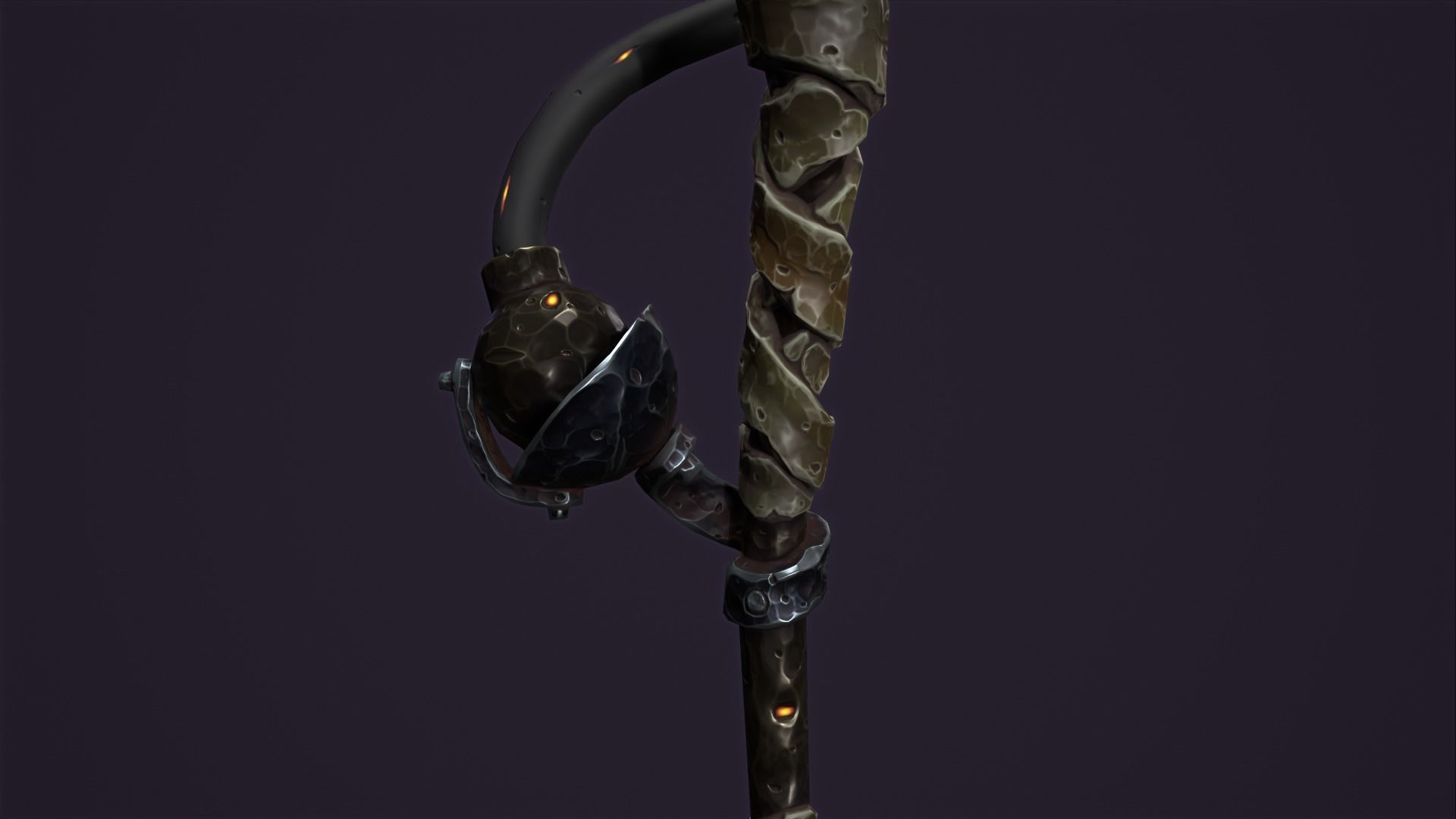 Brute staff Low-poly 3D model_24