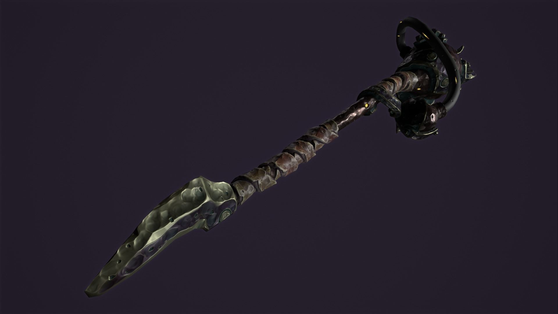 Brute staff Low-poly 3D model_19