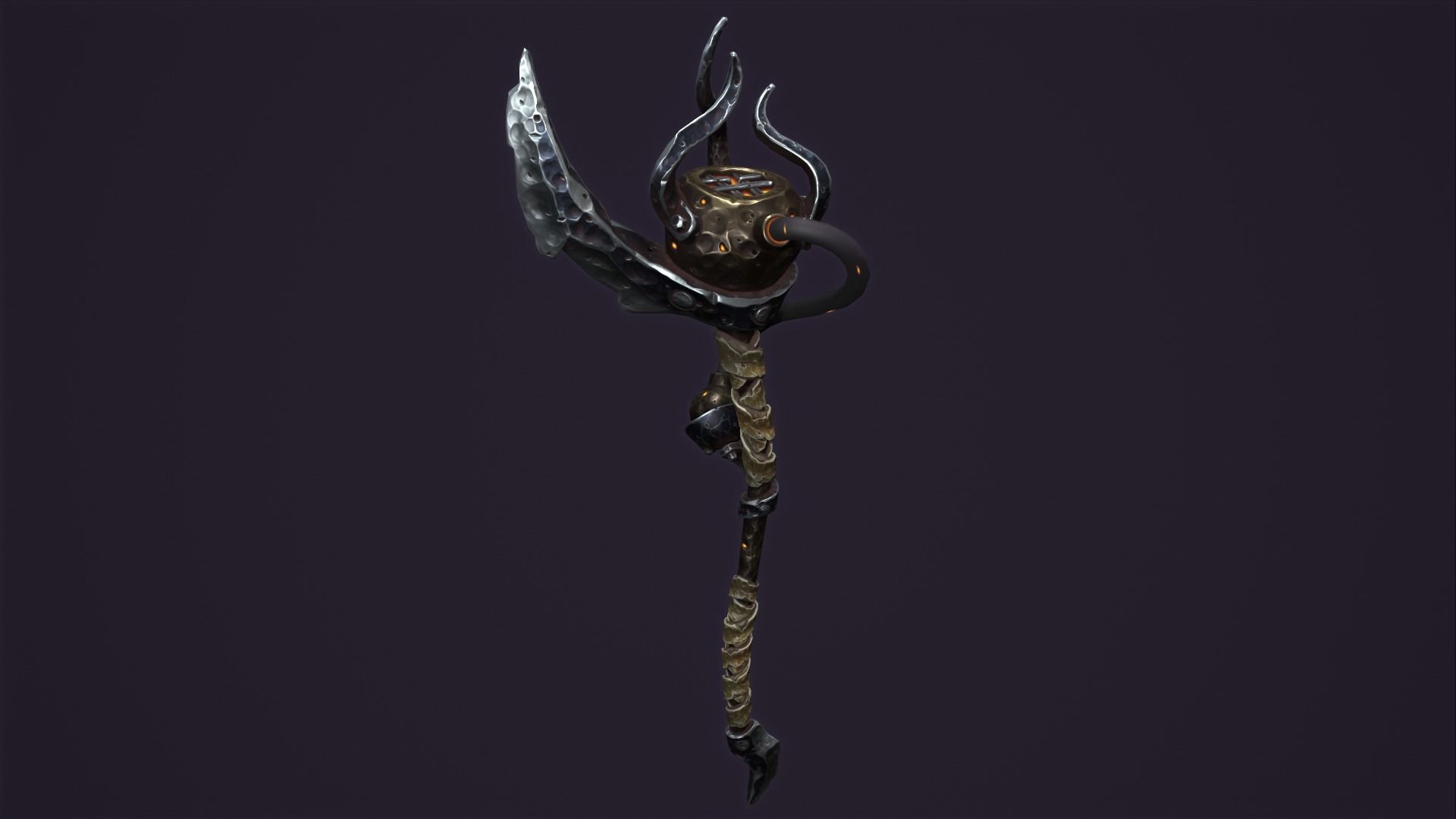 Brute staff Low-poly 3D model_25
