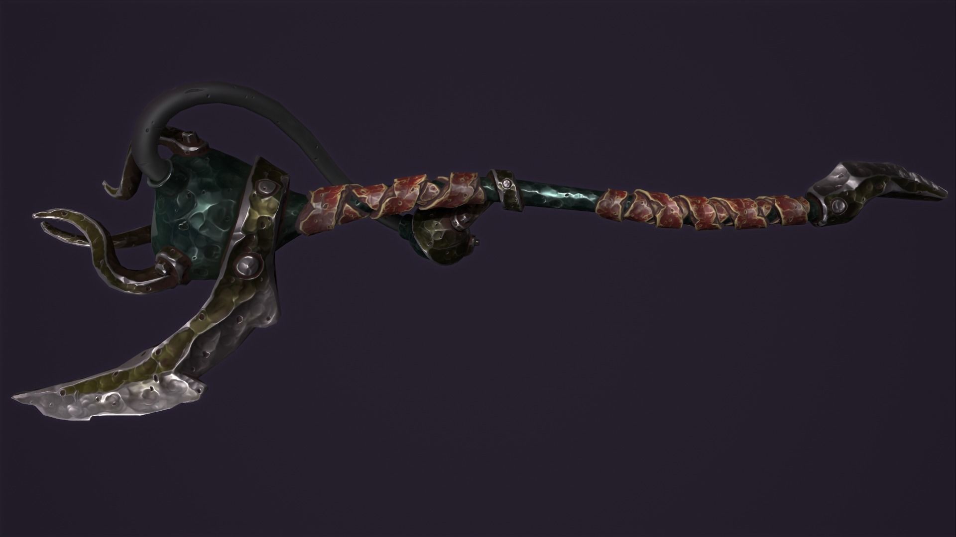 Brute staff Low-poly 3D model_11