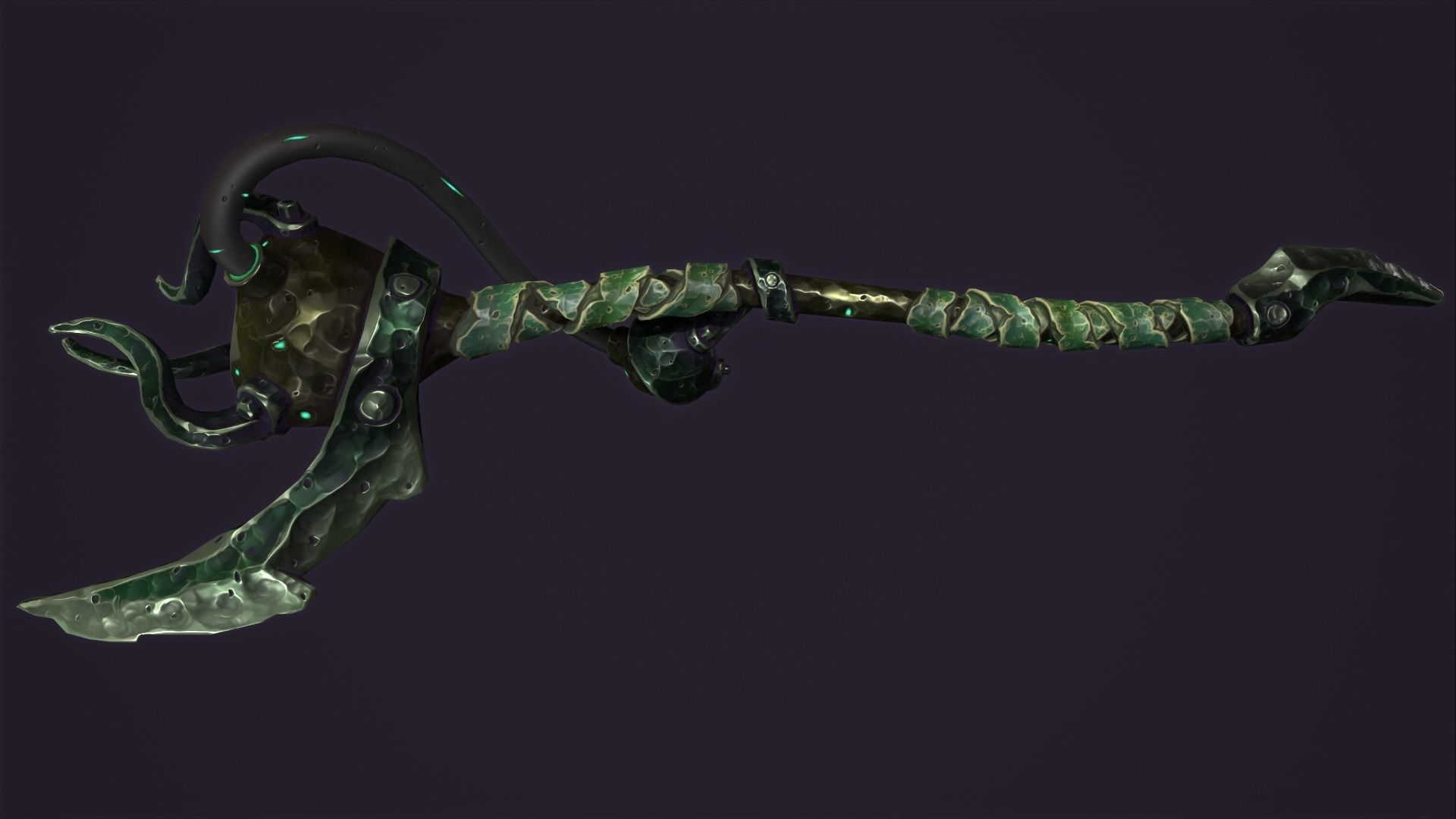 Brute staff Low-poly 3D model_10