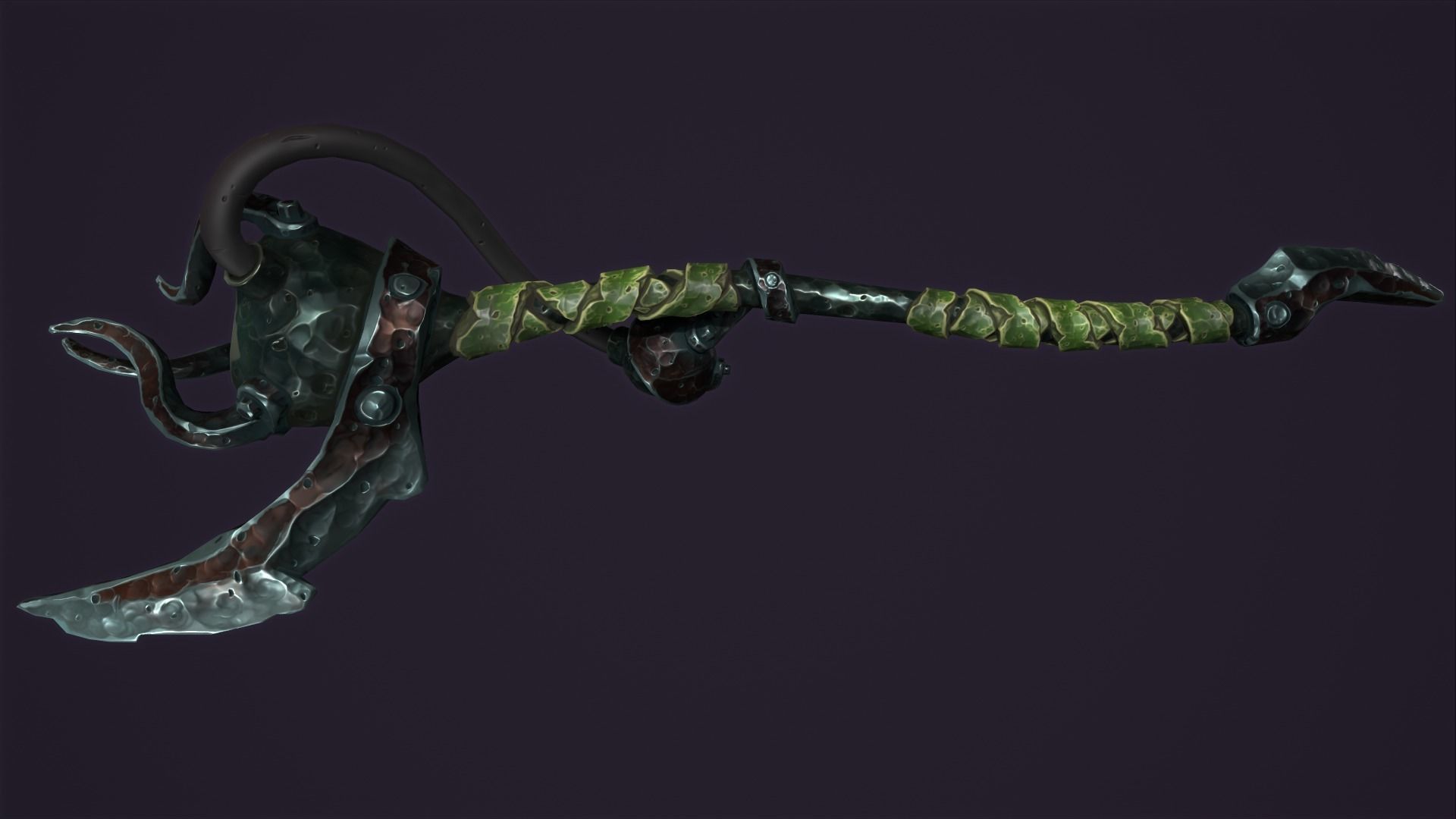 Brute staff Low-poly 3D model_5