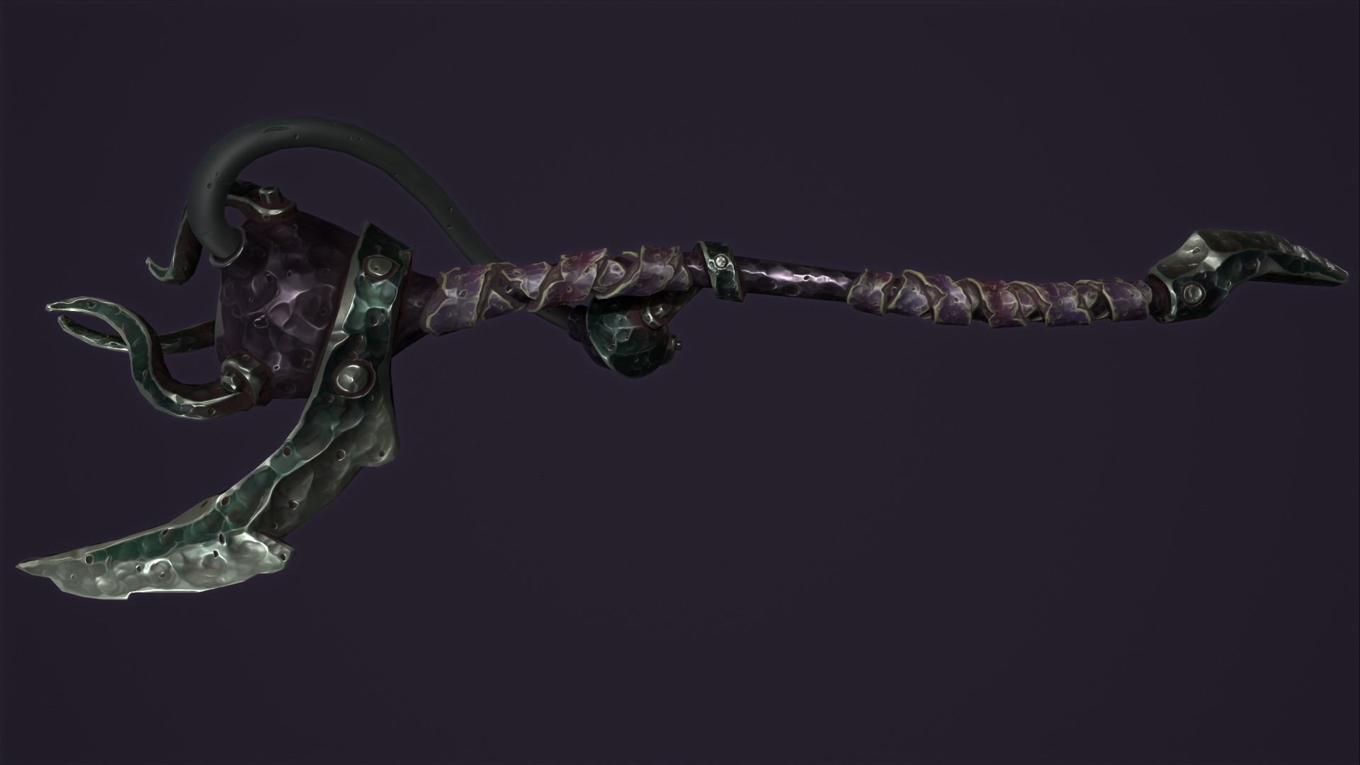 Brute staff Low-poly 3D model_3