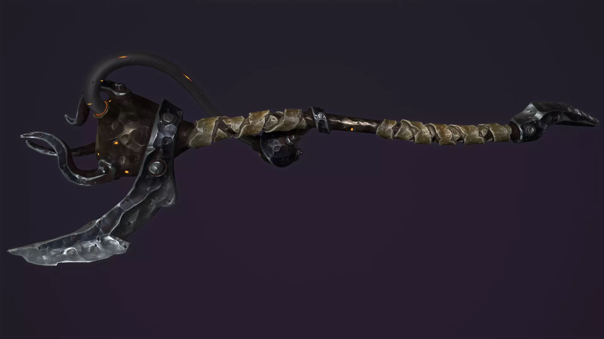 Brute staff Low-poly 3D model_0
