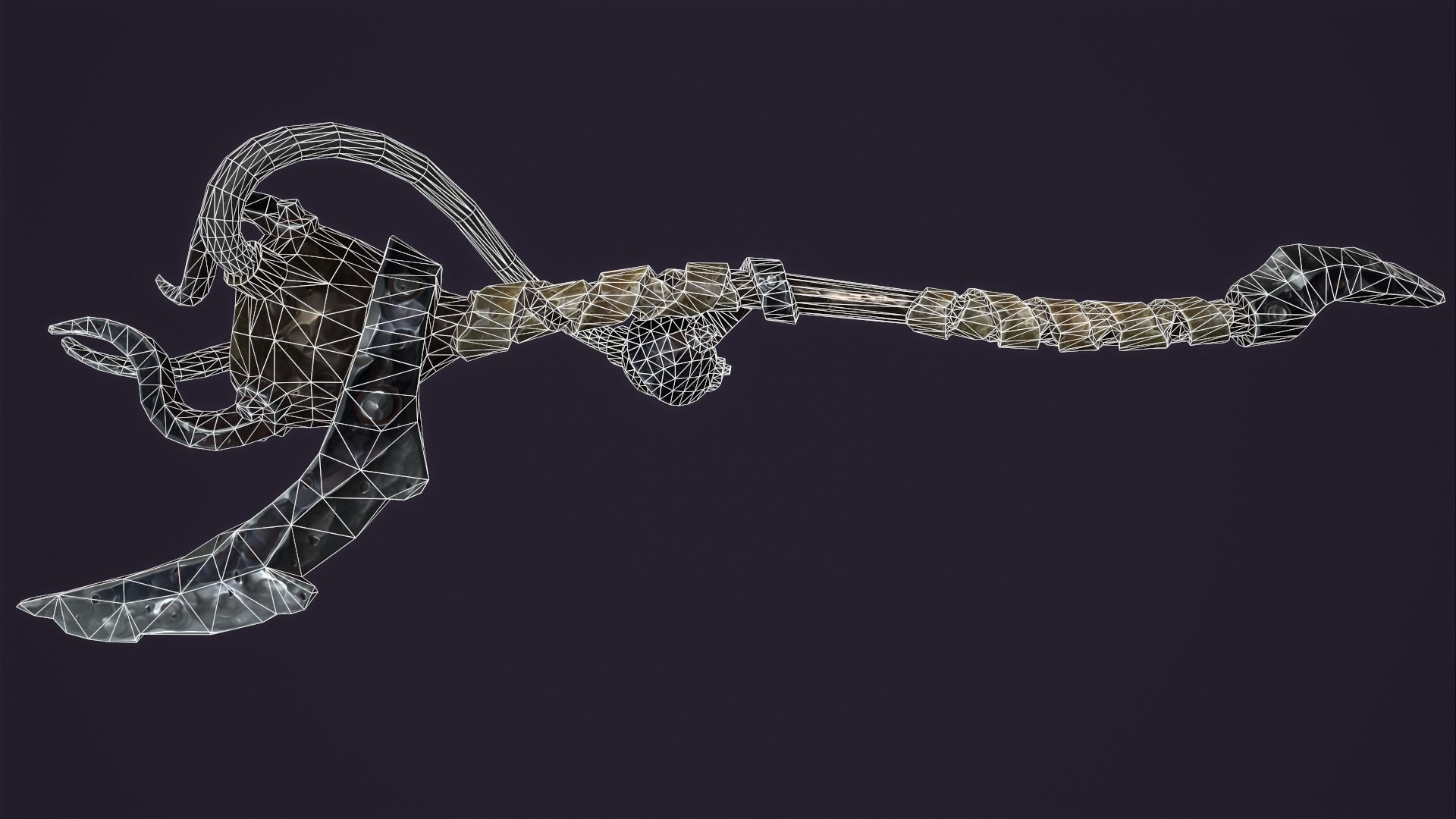 Brute staff Low-poly 3D model_2