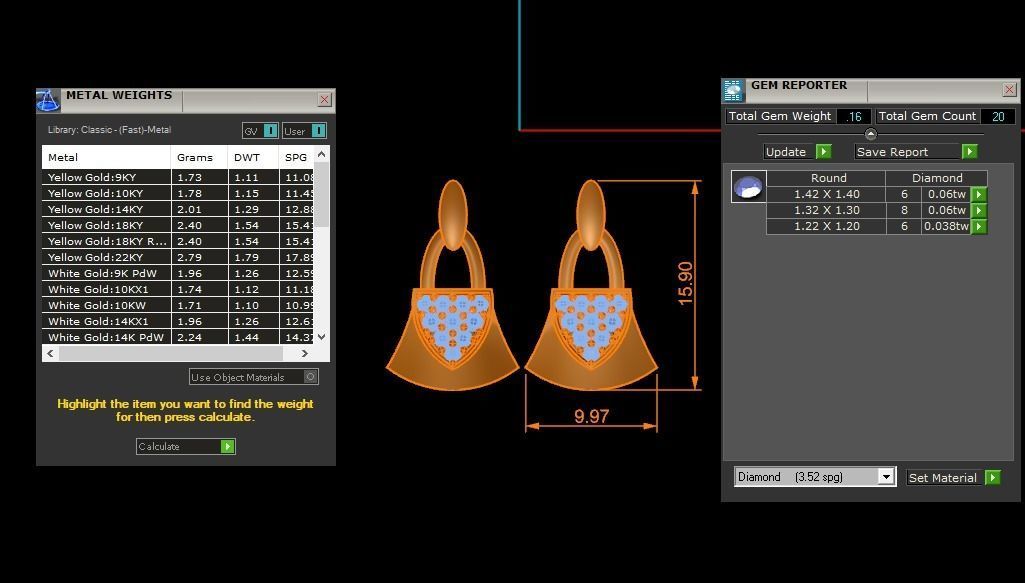 Women Earrings Pendants Sets 3dm STL OBJ FBX Renders Details 3D print model_8