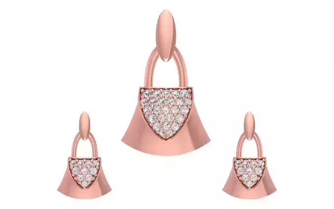 Women Earrings Pendants Sets 3dm STL OBJ FBX Renders Details 3D print model