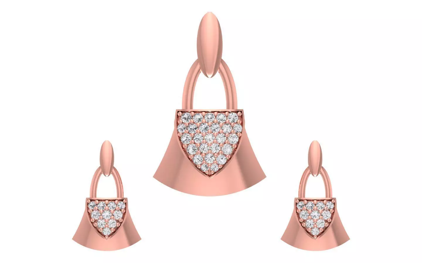 Women Earrings Pendants Sets 3dm STL OBJ FBX Renders Details 3D print model_0