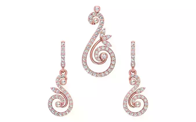 Women Earrings Pendants Sets 3dm STL OBJ FBX Renders Details