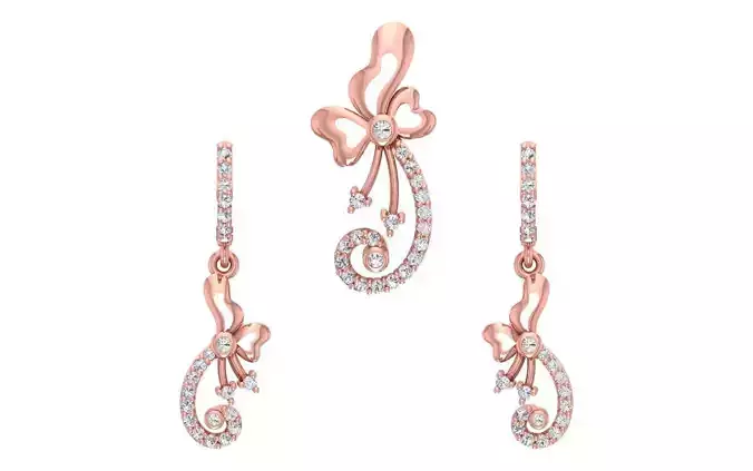 Women Earrings Pendants Sets 3dm STL OBJ FBX Renders Details