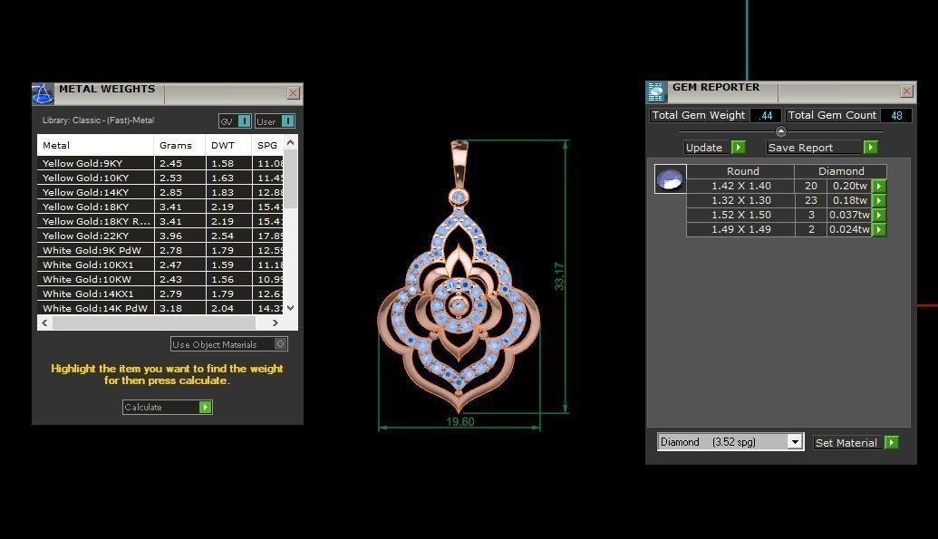 Women Earrings Pendants Sets 3dm STL OBJ FBX Renders Details 3D print model_7