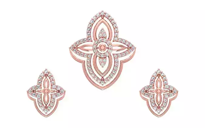 Women Earrings Pendants Sets 3dm STL OBJ FBX Renders Details