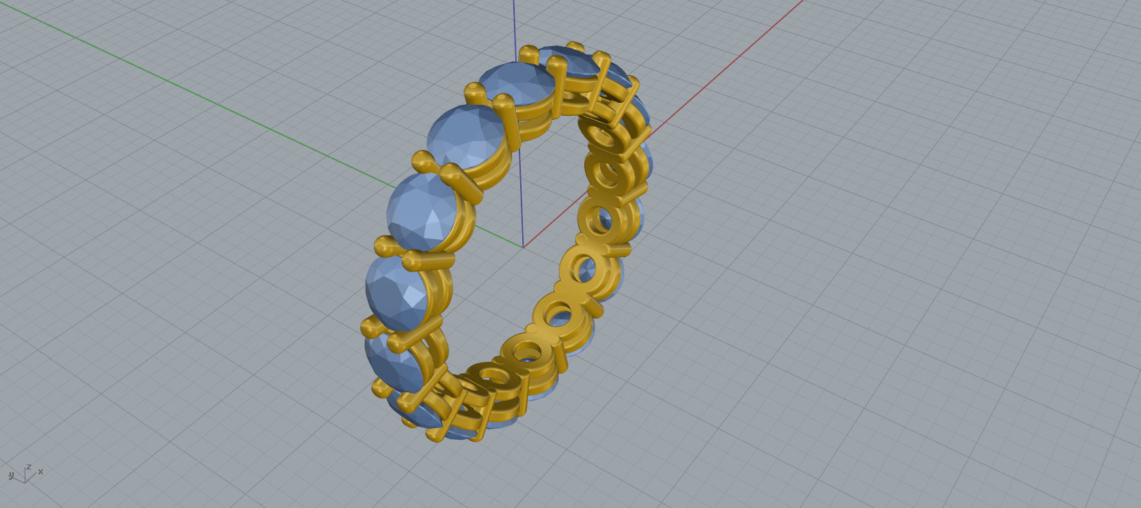 Diamond Eternity Wedding Band Ring 3d print model C07 3D print model_13