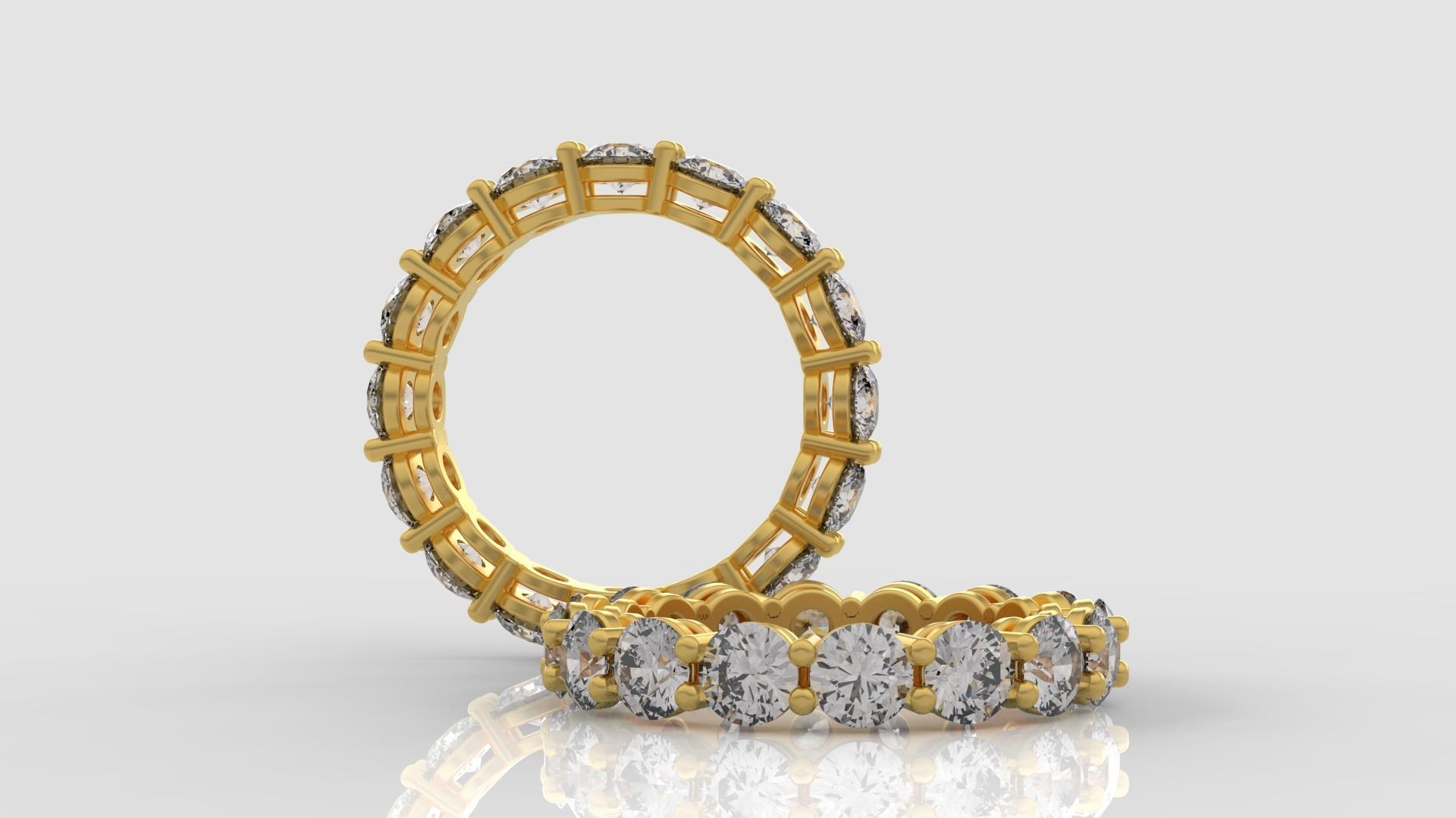 Diamond Eternity Wedding Band Ring 3d print model C07 3D print model_5