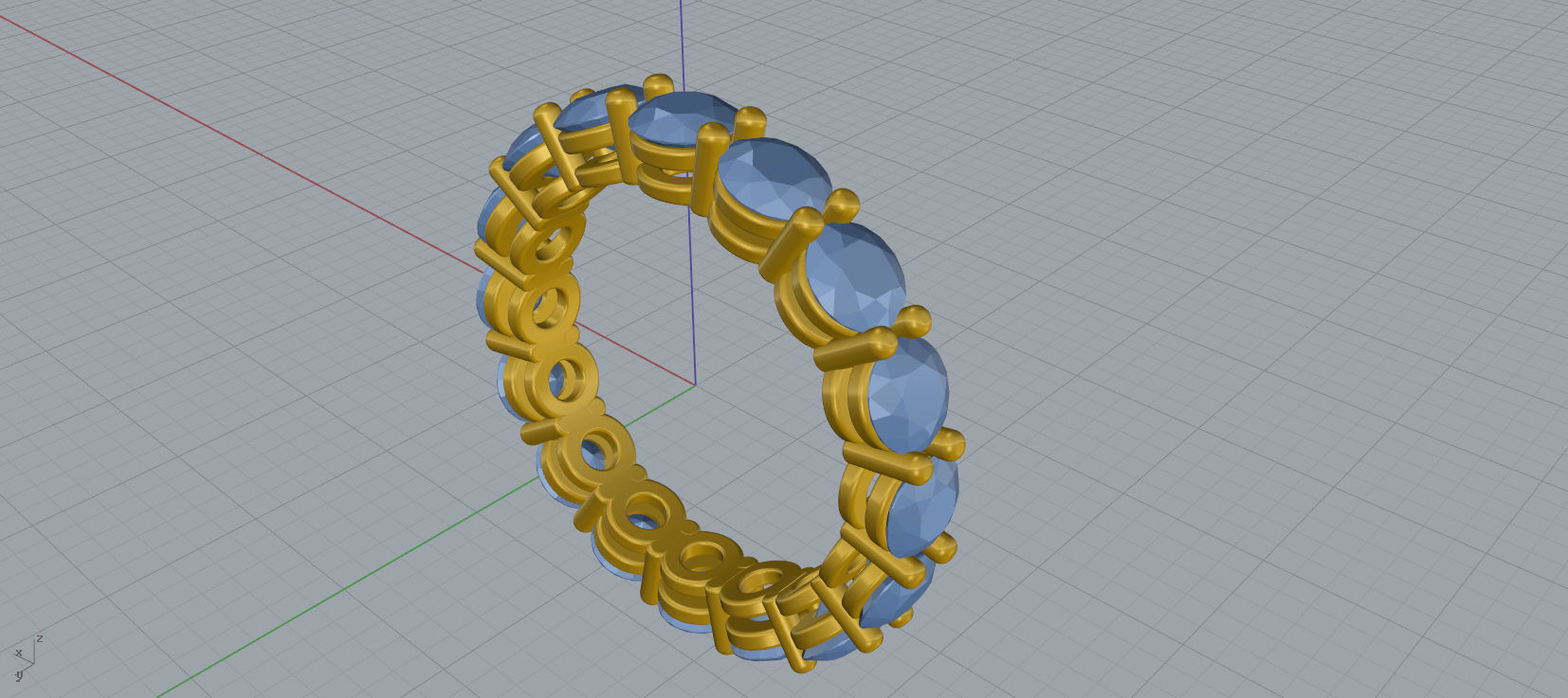 Diamond Eternity Wedding Band Ring 3d print model C07 3D print model_12