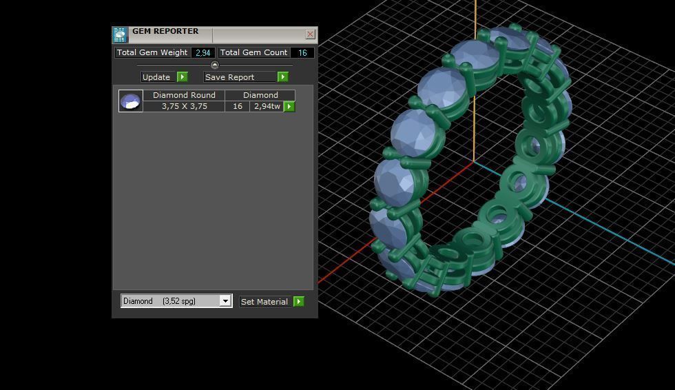 Diamond Eternity Wedding Band Ring 3d print model C07 3D print model_7