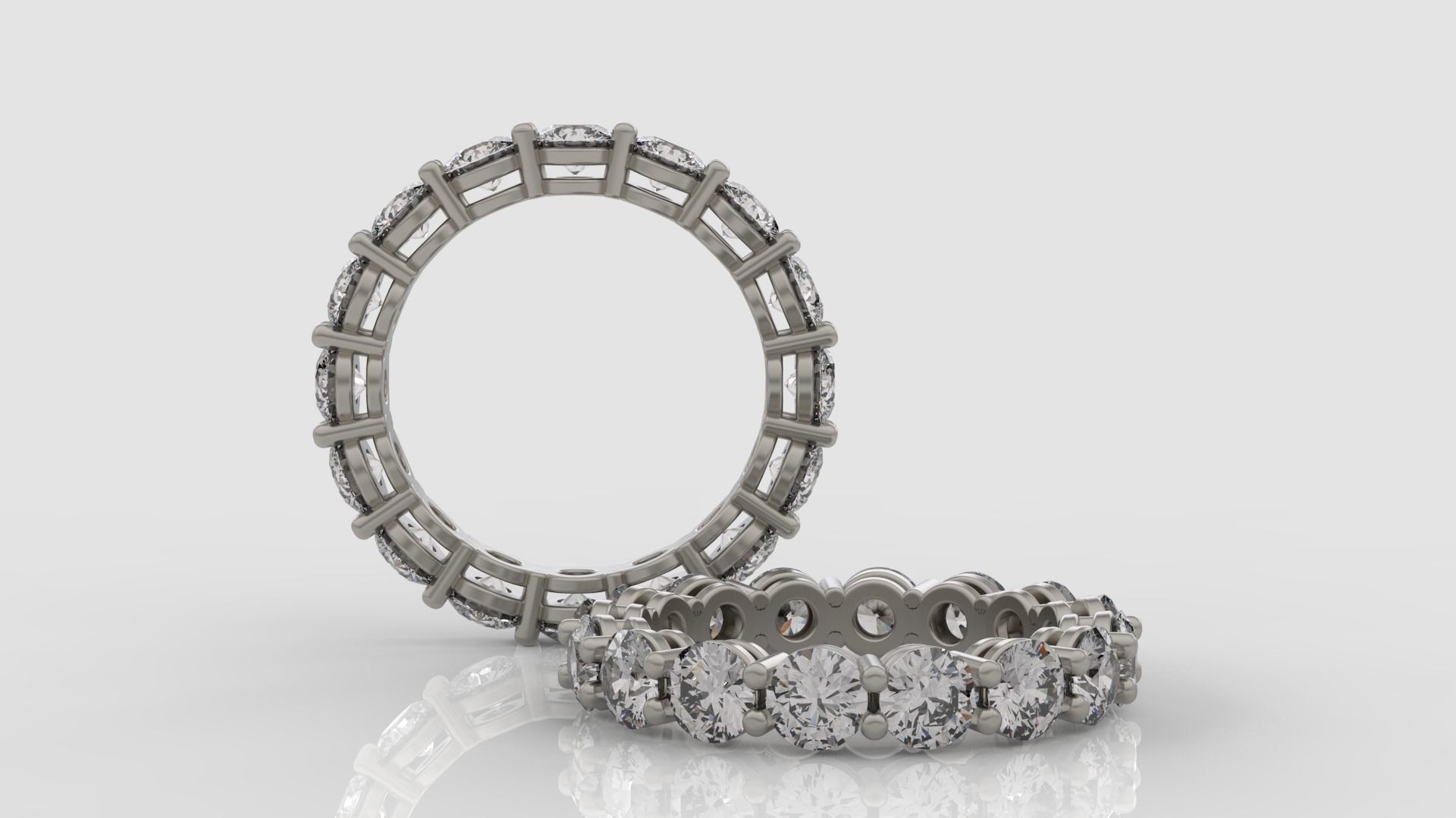 Diamond Eternity Wedding Band Ring 3d print model C07 3D print model_2