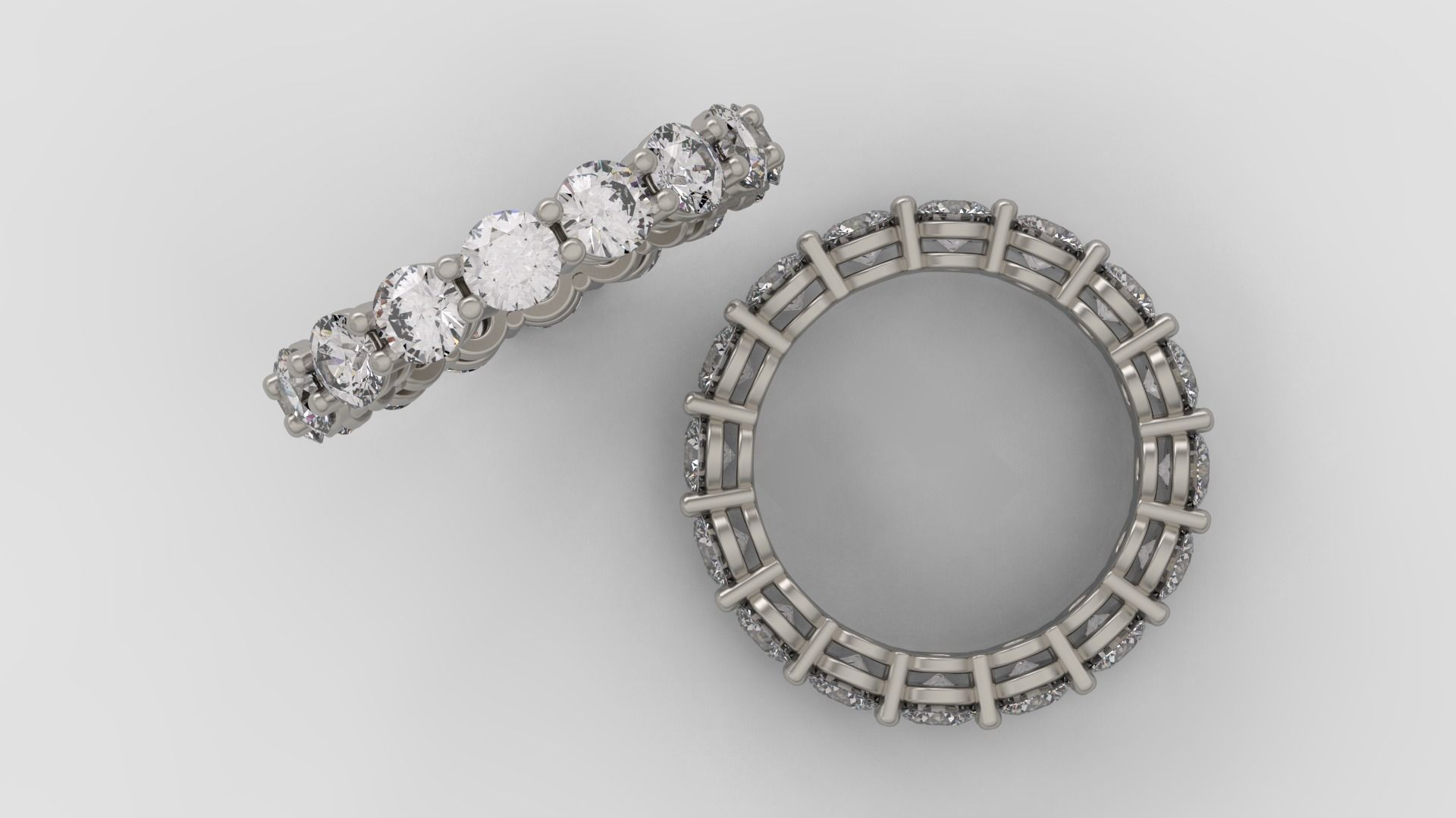 Diamond Eternity Wedding Band Ring 3d print model C07 3D print model_4