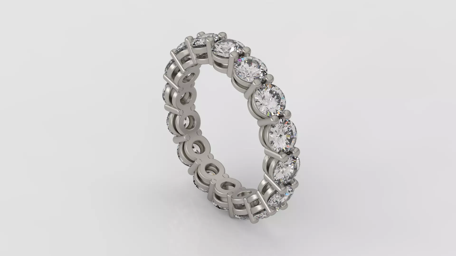 Diamond Eternity Wedding Band Ring 3d print model C07 3D print model_0