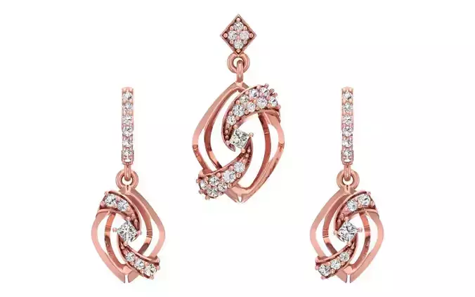 Women Earrings Pendants Sets 3dm STL OBJ FBX Renders Details