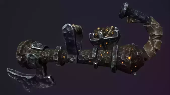 Brute two handed cannon Low-poly 3D model