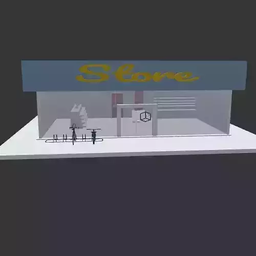 Low-poly-store store Free low-poly 3D model