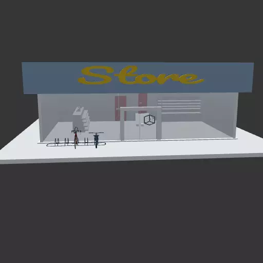 Low-poly-store store Free low-poly 3D model_0