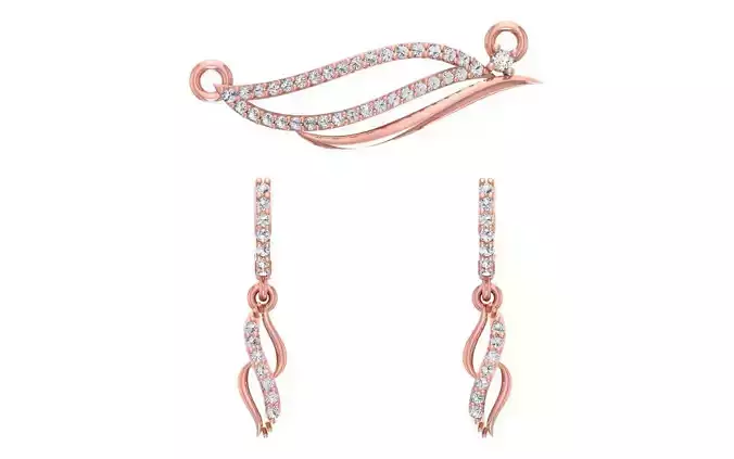 Women Earrings Pendants Sets 3dm STL OBJ FBX Renders Details