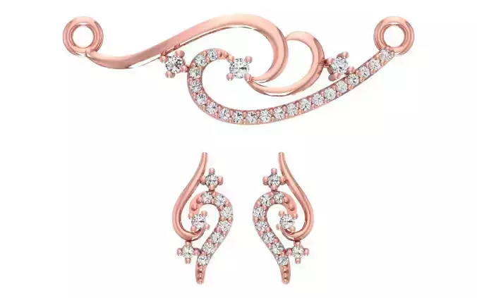 Women Earrings Pendants Sets 3dm STL OBJ FBX Renders Details