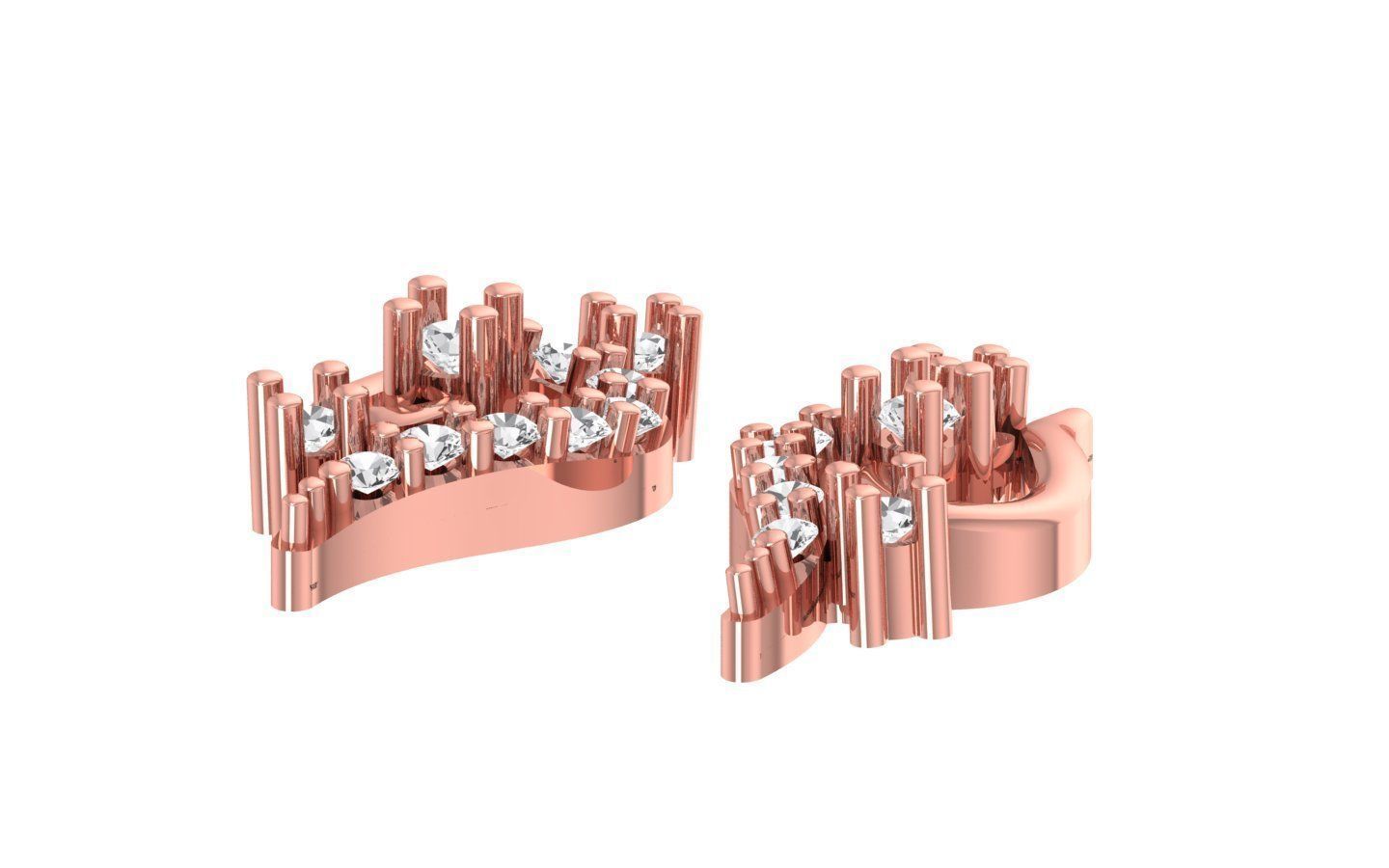 Women Earrings Pendants Sets 3dm STL OBJ FBX Renders Details 3D print model_6