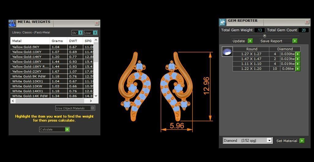 Women Earrings Pendants Sets 3dm STL OBJ FBX Renders Details 3D print model_8