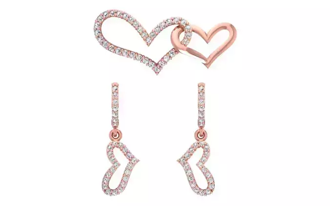 Women Earrings Pendants Sets 3dm STL OBJ FBX Renders Details