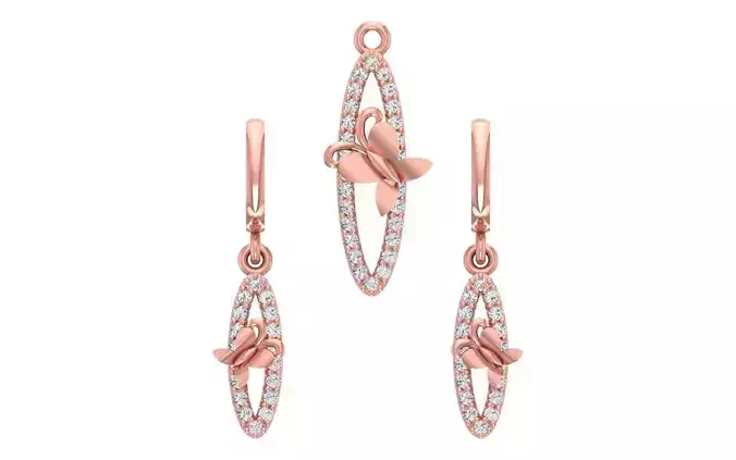 Women Earrings Pendants Sets 3dm STL OBJ FBX Renders Details