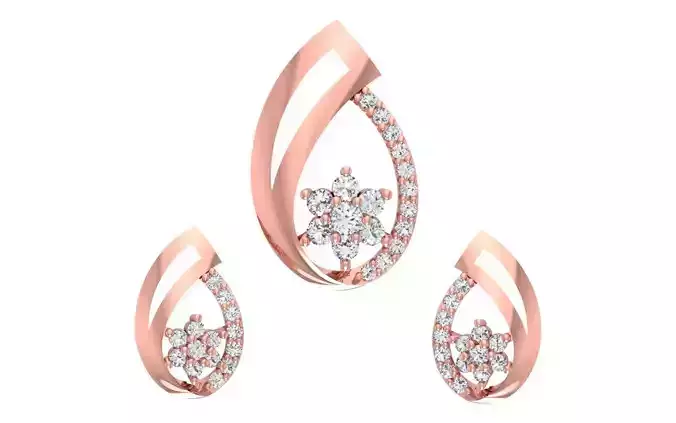 Women Earrings Pendants Sets 3dm STL OBJ FBX Renders Details