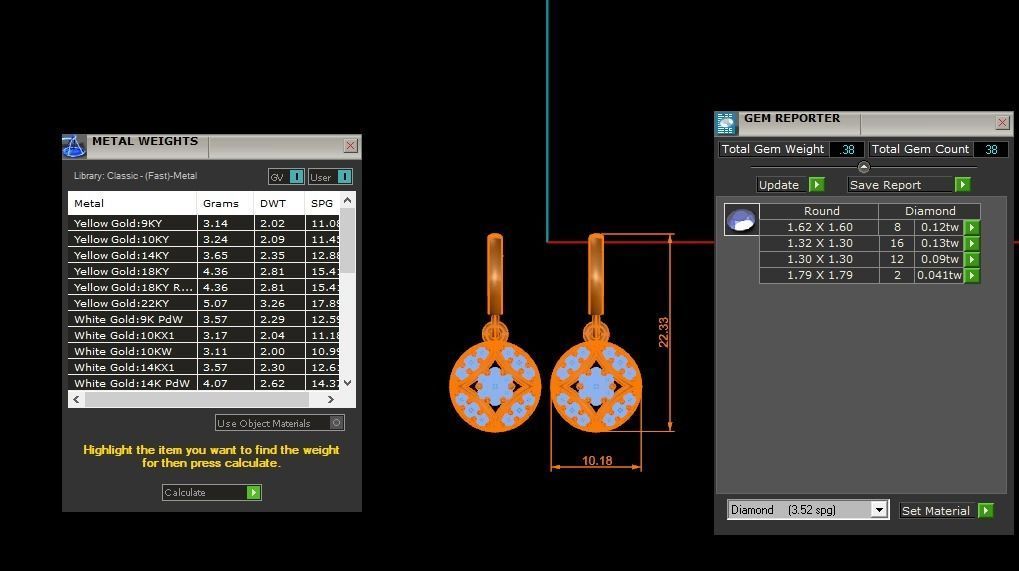 Women Earrings Pendants Sets 3dm STL OBJ FBX Renders Details 3D print model_8