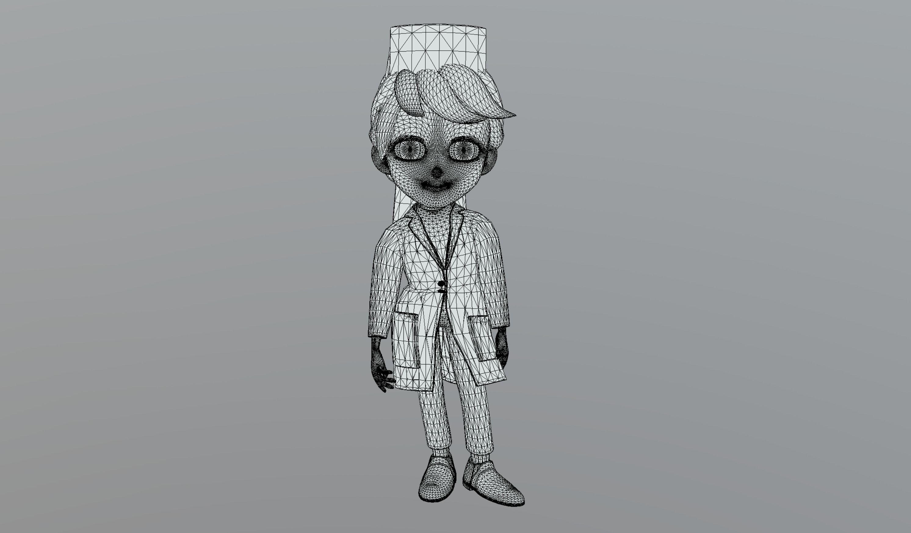Cartoon Nurse Low-poly 3D model_12