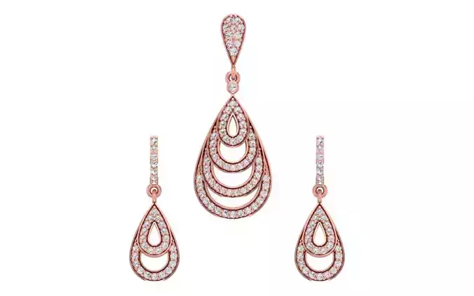 Women Earrings Pendants Sets 3dm STL OBJ FBX Renders Details