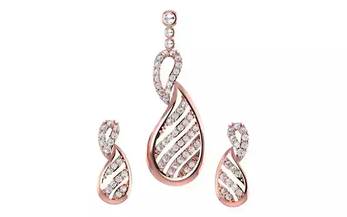 Women Earrings Pendants Sets 3dm STL OBJ FBX Renders Details
