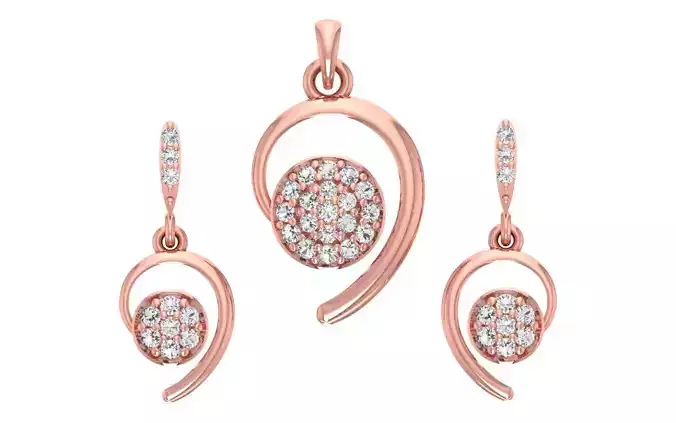 Women Earrings Pendants Sets 3dm STL OBJ FBX Renders Details