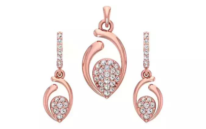 Women Earrings Pendants Sets 3dm STL OBJ FBX Renders Details
