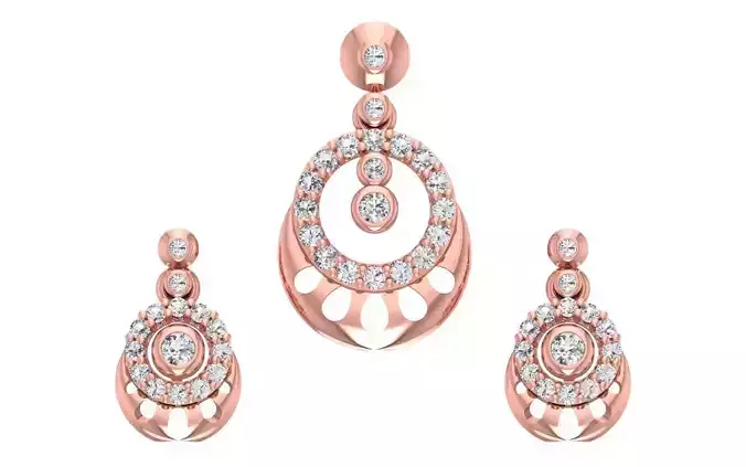 Women Earrings Pendants Sets 3dm STL OBJ FBX Renders Details