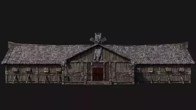 Old Viking House 4K Textures GameReady 185 Low-poly 3D model 4